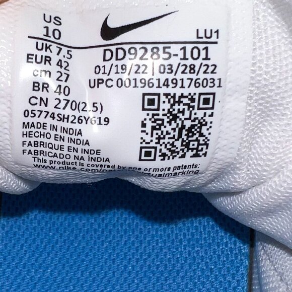 Nike Women's Air Max Shoes Bella White Silver Mint Light Blue Size 10 - Picture 7 of 8